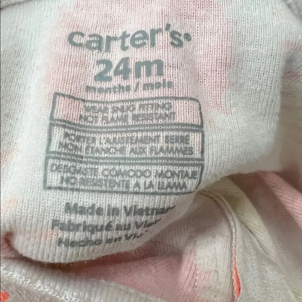 Carter’s Neon Sun print  no slip sleeper footie size 24 months